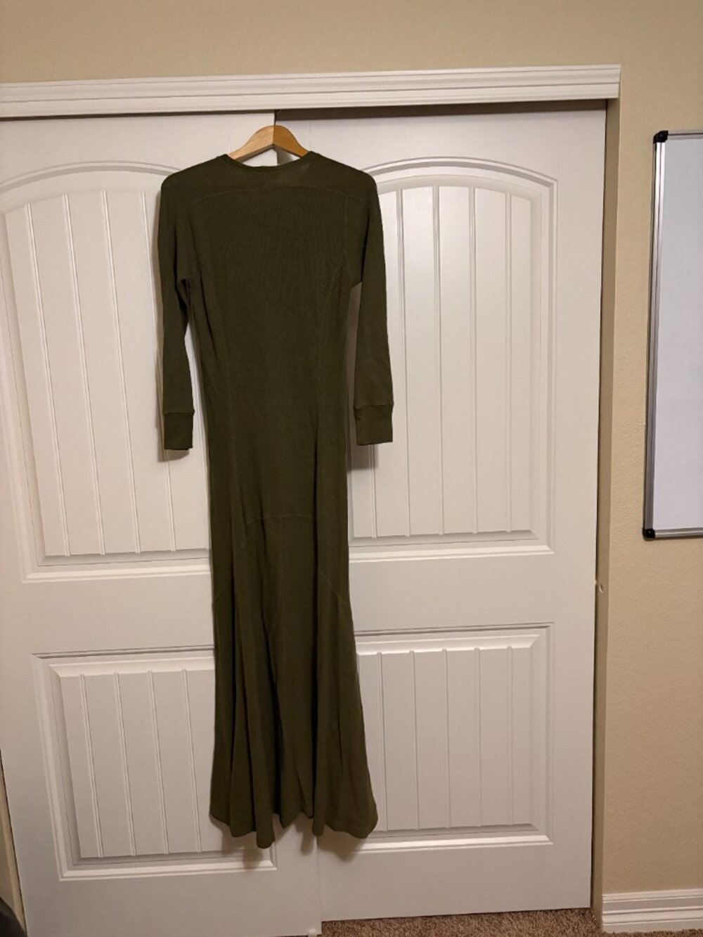 Polo Ralph Lauren Defender Dress Large Olive Green Ribbed Cotton Long Sleeve NWT - Picture 3 of 3
